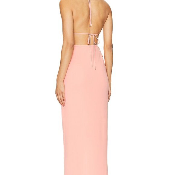 Elegant Pink Halter Dress - Picture 3 of 5